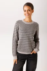 Aniston CASUAL Strickpullover mit grafischem Muster im Retro-Look - NEUE KOLLEKTION