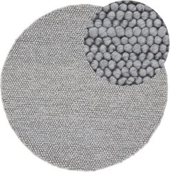carpetfine Teppich »Calo«, rund, 16 mm Höhe, Handweb Teppich, Uni-Farben, meliert, handgewebt, 70% Wolle