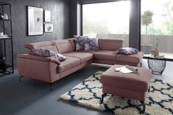 sit&more Ecksofa, 15 cm Fusshöhe, inklusive Sitztiefenverstellung, wahlweise Kopfteilverstellung, wahlweise in 2 unterschiedlichen Fussfarben
