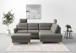 sit&more Ecksofa »Farö«, inklusive Federkern, mit naturfarbenen Füssen, wahlweise mit Bettfunktion und Bettkasten