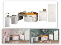 Parisot Jugendzimmer-Set »Parisot, Milky 11«, (5 tlg.), viel Stauraum, komplettes Zimmer, für Jungen und Mädchen