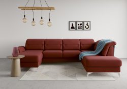 sit&more Wohnlandschaft »Sinatra«, optional mit Kopfteilverstellung und Armteilfunktion oder mit Kopfteilverstellung, Armteilfunktion, Bettfunktion und Stauraum, chromfarbene Metallfüsse