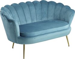 Muschelsofa Samt blau 136