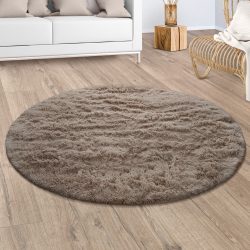 Paco Home Hochflor-Teppich »Silky 591«, rund, Uni Farben, besonders weich und kuschelig