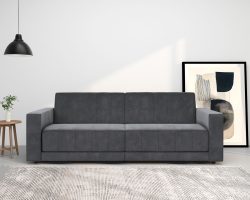 Dorel Home 3-Sitzer »Allie II Schlafsofa 225 cm«, Bett-Funktion (108/190cm), Rückenlehne 2-teilig, mit Steppung