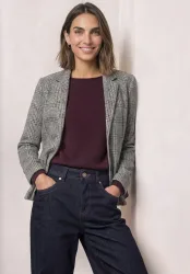 Blazer mit Karomuster und Knöpfen