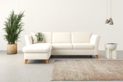 Home affaire Ecksofa »Trelleborg«, Federkern-Polsterung, wahlweise mit Bettfunktion und Bettkasten, Kopfstützen optional
