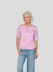Rabe Rundhalsshirt, mit floralem Muster