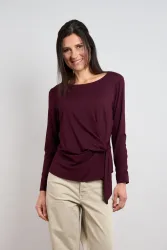 Seidel Moden Langarmshirt Langarmshirt mit seitlicher Bindung - MADE IN GERMANY