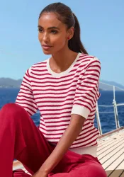 French Connection T-Shirt Loungeshirt mit kurzem Arm, aus soften Strukturstrick, Loungewear