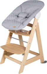 roba Treppenhochstuhl Born Up natur Set 2 in 1 inkl. Aufsatz Style grau
