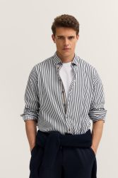 bugatti Langarmhemd »Easy Care«, gestreift mit Button-Down und aus Baumwolle