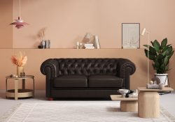 Max Winzer® Chesterfield-Sofa »Kent 2-Sitzer, edel und bequem, hochwertige Detailverarbeitung« mit aufwendiger Knopfheftung, komfortable Armlehne, Breite 175 cm
