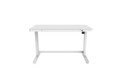 Contini höhenverstellbarer Bürotisch Arbeitsfl. Glas 1.2x0.6m weiss