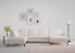 sit&more Wohnlandschaft »Fashion«, wahlweise mit Kopfteilverstellung und Vorziehsitz, motorisch, mit schwarzen Metallfüssen