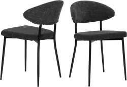 mutoni - Stuhl Almond dunkelgrau (2er-Set), One Size