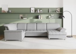 DOMO collection Wohnlandschaft »Franzi«, im XXL-Format, wahlweise mit Bettfunktion, Bettkasten und Kopfteilverstellung, frei im Raum stellbar