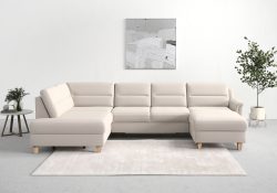 sit&more Wohnlandschaft »Farö«, inklusive Federkern, mit naturfarbenen Füssen, wahlweise mit Bettfunktion und Bettkasten