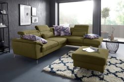 sit&more Ecksofa, 12 cm Fusshöhe, inklusive Sitztiefenverstellung, wahlweise Kopfteilverstellung, wahlweise in 2 unterschiedlichen Fussfarben
