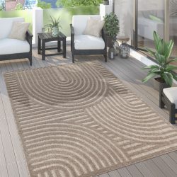 Paco Home Teppich »Livorno 674«, rechteckig, Uni Farben, moderner Hoch-Tief-Effekt, Scandi-Look, Outdoor geeignet