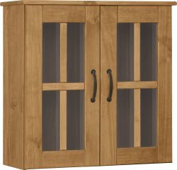 Home affaire Hängeschrank »Rodby«, FSC®-zertifiziertes Massivholz, mit Glastüren und Griffen aus Metall, Breite 60 cm, Höhe 60 cm