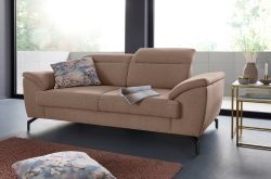 sit&more 2-Sitzer, 15 cm Fusshöhe, inklusive Sitztiefenverstellung, wahlweise Kopfteilverstellung, wahlweise in 2 unterschiedlichen Fussfarben