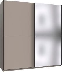 Wimex Kleiderschrank »Mugano, B/T/H 135 oder 180/65/198cm, Made in Germany«, (wähle Deine Ausstattung: Basic oder Premium!), 2 Schwebetüren mit oder ohne Spiegel, Metallgriffe
