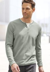 H.I.S Strickpullover, mit hochwertiger Halslochverarbeitung in double-layer Optik