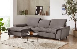DOMO collection Ecksofa »Franzi«, wahlweise mit Kopfteilverstellung (dann Tiefe: 170 cm), optional mit Bettfunktion und Bettkasten, inklusive Zierkissen