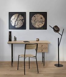 Woodman Schreibtisch »Daniel«, Schubladen mit Soft-Close-Funktion, Beine aus Metall