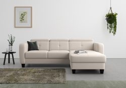 sit&more Ecksofa »Bellucci«, inklusive Kopfteilverstellung und Federkern, wahlweise mit Bettfunktion und Bettkasten