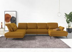 INOSIGN Wohnlandschaft »Coco«, wahlweise mit Sitztiefen, Armteil- und Kopfteilverstellung,im Cord, mit Füssen 15 cm hoch