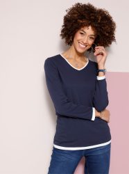 Classic Basics Langarmshirt »V-Shirt« 1 Stk. tlg.