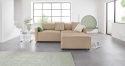 INOSIGN Ecksofa »Marva 3tlg.«, (3 St.), beide Armlehnelemente ausziehbar für Bettfunktion, mit Bettkasten, individuell stellbar