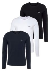 BOSS Langarmshirt »longsleeve-Shirt R-Neck Classic COTTON 3pcs/pack«, mit BOSS Logo-Schriftzug