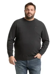 TOM TAILOR PLUS Strickpullover mit Logo-Stickerei / Grosse Grössen