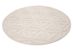 Esprit Teppich »Shake, In -und Outdoor geeignet«, rund, Hoch-Tief-Effekt, Blume des Lebens - Motiv, uni, robust, Aussenbereich