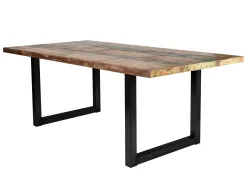mutoni - Massivholztisch 160x85 - Altholz lackiert bunt - Metall, One Size, Multicolor