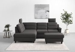 sit&more Ecksofa »Farö«, inklusive Federkern, mit wengefarbenen Füssen, wahlweise mit Bettfunktion und Bettkasten