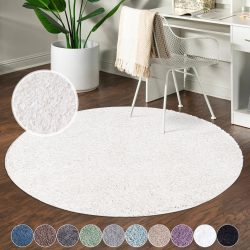Carpet City Hochflor-Teppich »City Shaggy«, rund, 30 mm Höhe, Teppich Einfarbig Uni, besonders flauschig-weich, ideal für Wohnzimmer & Schlafzimmer