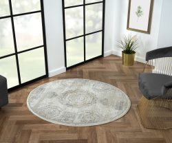 Myflair Möbel & Accessoires Teppich »My Kazak«, rund, Kurzflor, Retro-Style, besonders weich durch Microfaser