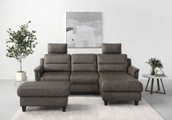 sit&more Ecksofa »Farö«, inklusive Federkern, mit wengefarbenen Füssen, wahlweise mit Bettfunktion und Bettkasten
