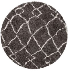 Paco Home Hochflor-Teppich »Orebro 170«, rund, 44 mm Höhe, modernes Rauten Muster, besonders weich & kuschelig, ideal im Wohnzimmer & Schlafzimmer