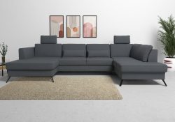 sit&more Wohnlandschaft, inklusive Sitztiefenverstellung, wahlweise mit Bettfunktion, 15cm hoch