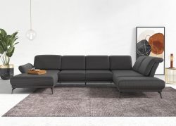 INOSIGN Wohnlandschaft »Coco«, wahlweise mit Sitztiefen, Armteil- und Kopfteilverstellung,im Cord, mit Füssen 15 cm hoch