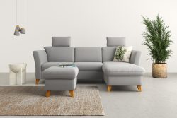 Home affaire Ecksofa »Trelleborg«, Federkern-Polsterung, wahlweise mit Bettfunktion und Bettkasten, Kopfstützen optional