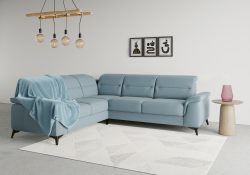 sit&more Ecksofa »Sinatra«, optinal mit Kopfteilverstellung und Armteilfunktion oder mit Kopfteilverstellung, Armteilfunktion, Bettfunktion und Schubkasten, langer Schenkel links oder rechts bestellbar, mattschwarze Metallfüsse
