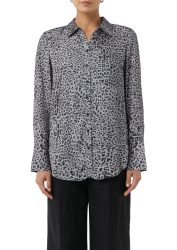 Comma Langarmbluse mit All-Over-Animal Print