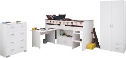 Parisot Jugendzimmer-Set »Parisot, Reverse 11«, (3 tlg.), ausziehbarer Schreibtisch auf Rollen, viel Stauraum, Kleiderschrank