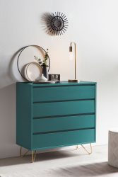 Kommode matt blau 90x90